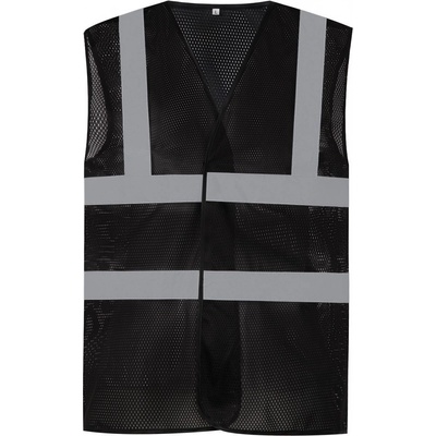 YOKO Hi Vis sieťovaná bezpečnostná vesta čierna