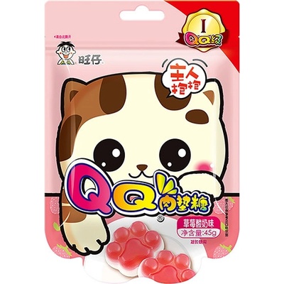 Want Want Želatinové kočičí pacičky s příchutí jahod v jogurtu 45 g