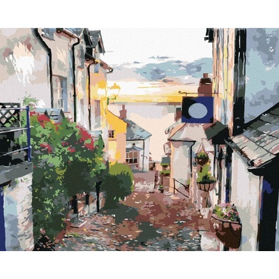Zuty Malování Podle Čísel Ulička Na Pobřeží Devonu 80 x 100 Cm Plátno Rám