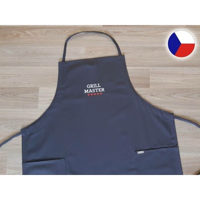 Povlečení Plus Zástěra pro muže s výšivkou šedá 72x100 GRILL MASTER HVĚZDY