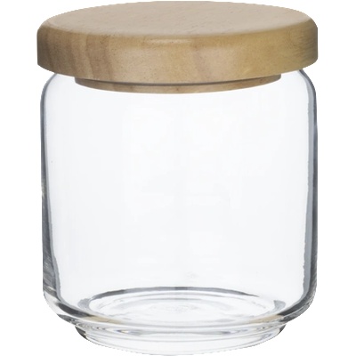 Ocean OCEAN-Стъклен буркан с дървен капак 500ml Ø9.2xh10.4cm (5B02517G0001) (011435)