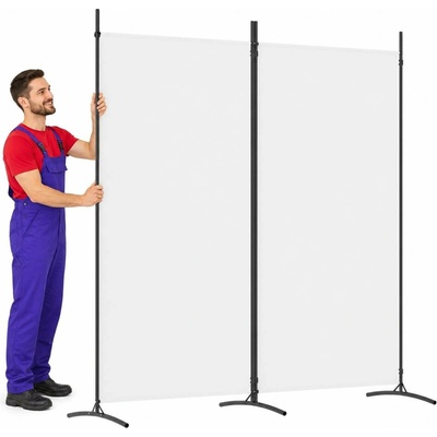 VidaXL Paraván dvoudílný hnědý 175 x 180 cm textil
