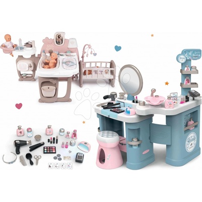 Set Kosmetický stolík elektronický My Beauty Center 3in1 Smoby s domčekom pre bábiku kuchyňa kúpeľňa spálňa