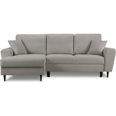 Cosmopolitan Design Светлосив разтегателен ъглов диван с място за съхранение от прежда с примки от букле (ляв ъгъл) Kyoto - Cosmopolitan Design (COS_LCF_67_F2_KYOTO2)