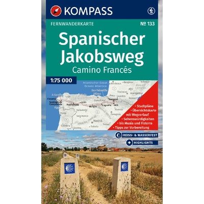 133 Spanischer Jakobsweg, Camino Francés 1:100.000 KOMPASS