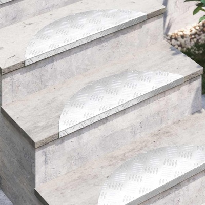 vidaXL Стъпало Полумесец 5 pcs Сребрист 60 x 18 x 2, 5 см Алуминий (4104229)