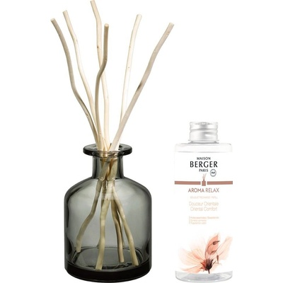 Maison Berger Paris Dárková sada Aroma Relax difuzér šedý + náplň Sladký Orient 180 ml