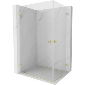 Mexen Lunar-B Duo душ кабина с отваряеми врати 90 x 80 см, прозрачна, златиста четка - 832-090L-080P-55-00 (832-090L-080P-55-00)