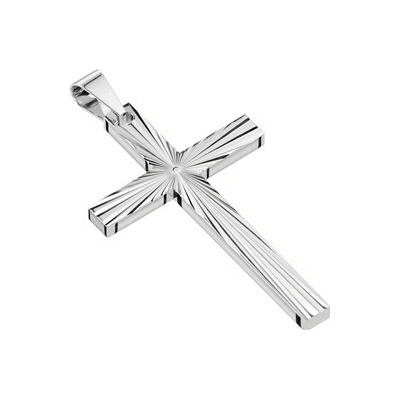 Šperky4U Ocelový přívěšek kříž OPP1902-ST