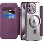 Techsuit Калъф за iPhone 15 Pro - SmartMag Book Case - Лилав (KF2351817)