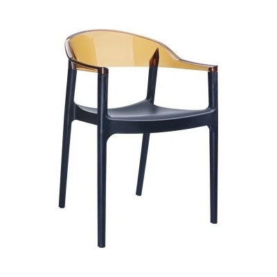 Mira-N Стол siesta carmen ЧЕРНО/КЕХЛИБАР ПРОЗРАЧЕН (014278)