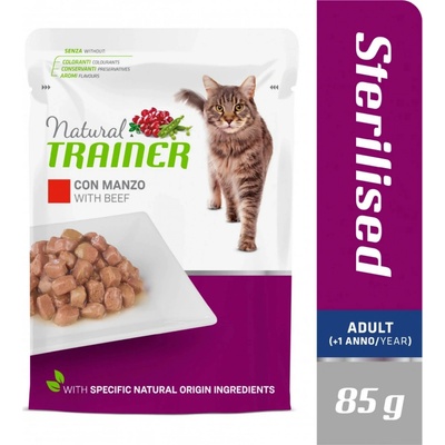 Natural Trainer Cat Sterilised hovězí 85 g
