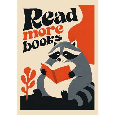 Plagát, Obraz - Raccoon Reads Book, Patryk Krygowski, 26.7 × 40 cm