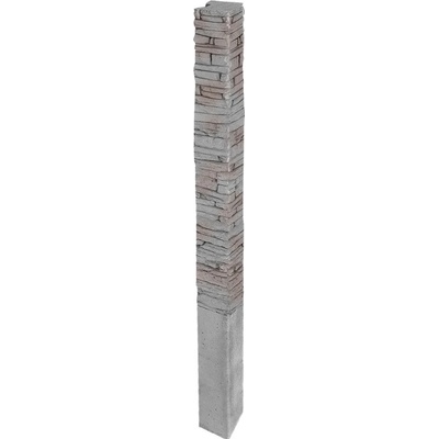 DITON Plotový systém QUICK WALL STONE Velikost: 15 × 15 × 290, Varianta: Quick wall stone - sloupek koncový 200 šedý mix, Povrch: standard, reliéfní