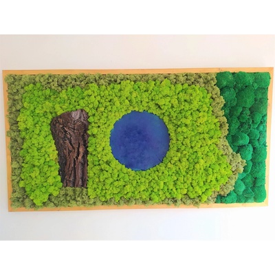 Machový obraz s epoxidovou živicou 75cm x 150cm