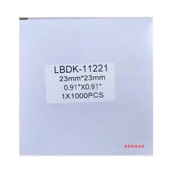 Image 1 of NEOMAX ЛЕНТА ЗА ЕТИКЕТНИ ПРИНТЕРИ BROTHER ТИП DK - SQUARE PAPER LABEL - 23 mm x 23 mm x 1000 - DK11221 (DK-11221) - PN LBDK-11221 - NEOMAX (300BRADK11221N)