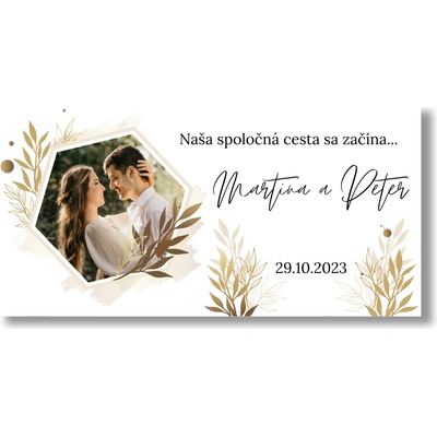 Personal Svadobný banner s fotkou - Boho Rozmer banner: 130 x 65 cm