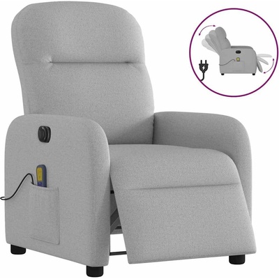 vidaXL Elektrické masážní polohovací křeslo textil 3302964 Obláčkově šedá