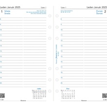 FILOFAX kalendář 2025 osobní, den/ 1 strana, linky, ČJ+SJ