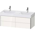 Duravit XSquare - Шкафче с две мивки 40x118x46 см, 4 чекмеджета, лъскаво бяло XS416402222 (XS416402222)