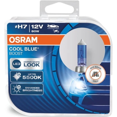 OSRAM Автомобилна крушка Osram 62210CBB, 80W, 1000lm, H7, PX26d, халогенна, 2 броя в опаковка (62210CBB)