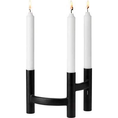 Svícen Ora Three-Branch Black Stelton