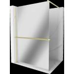 Mexen Kioto+ стена за душ с рафт Walk-in 140 x 200 см, огледало, златно четкавано - 800-140-121-55-50 (800-140-121-55-50)