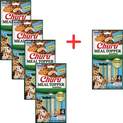 INABA Dog Meal Topper Kuřecí maso se sýrem 4 x 14 56 g