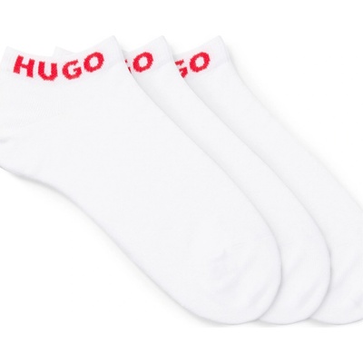 Hugo Чорапи Hugo Three Pack Logo Cuff Ankle Socks - White