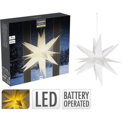 M.A.T. Group osvětlení HVĚZDA 46cm skládací 1LED s časovačem