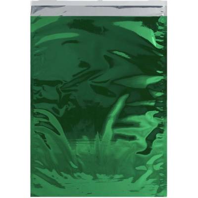 Lesklé metalické fóliové obálky - 450 x 320 mm (C3) - Zelená