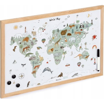 Zeller Magnetická tabule, mapa světa, 60 x 40 cm
