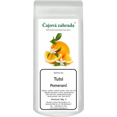 Čajová zahrada Tulsi & Pomeranč rooibos čaj 80 g