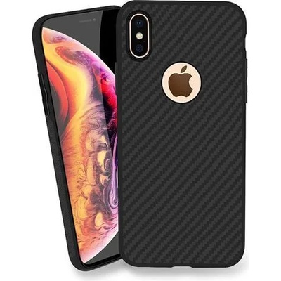 Forcell Силиконов Калъф за iPhone XS Max, Forcell Fiber Case, Черен (5900217294863)
