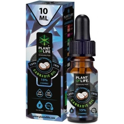 Plant Of Life CBD/CBG Kapky Kokosový olej s CBD 15% Fullspectrum 10 ml