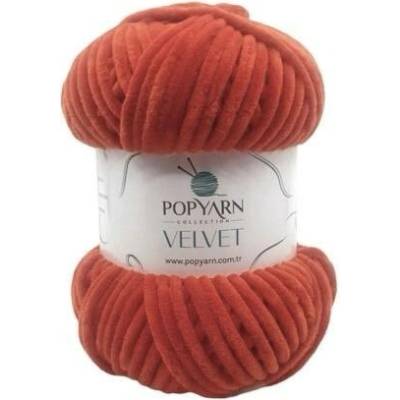 POPYARN Pletací příze Velvet B056 - cihlová červená