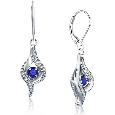 Elanis Jewel Dámské visací náušnice Brillance Gloria Royal Blue se zirkony EJ00628