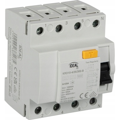 Proudový chránič KRD10 4P 25A 300mA typ B Ideal