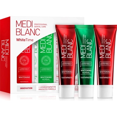 MEDIBLANC Dental Care White Time Set Комплект за дентална грижа за искрящи бели зъби 3x100ml