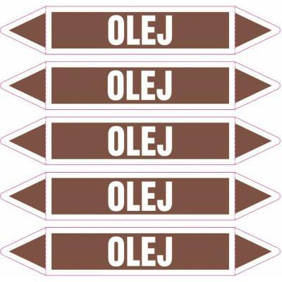 Grafiko | Olej - dle ČSN 13 0072 - Materiál fólie s ochrannou laminací, Rozměr aršík 5ks šipka 250x52mm