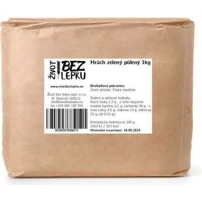 Život bez lepku Hrách zelený půlený 1 kg