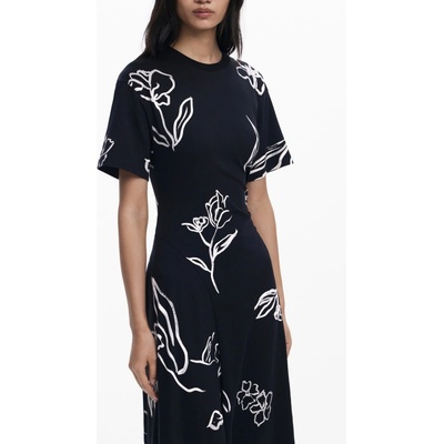 Desigual Дамска дълга рокля desigual, Размер xs, Цвят Черен (25wwvk44_ne2000)