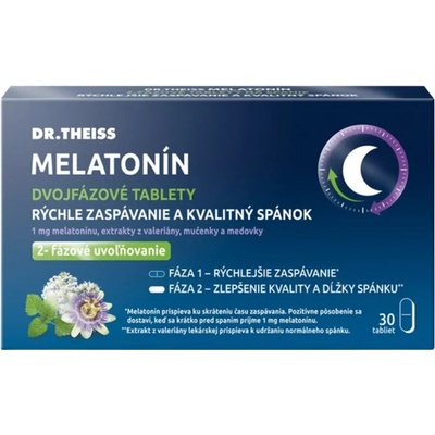 Dr. Theiss Melatonín Dvojfázové tablety pre lepší spánok 30 ks