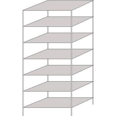 Extera.cz Hathor základní, 230 x 100 x 60 cm, 1 100 kg, 7 polic, světle šedý 38378