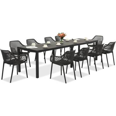 BICA King Double/Aria антрацит комплект градински мебели за 10 души Bica (BC439ANT-10xBC315ANT)