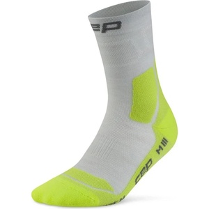 CEP Мъжки туристически чорапи CEP Hiking Light Cushion Socks Mid Cut Walking socks - Grey / Acid Lime - размер IV (207-1131-0212)