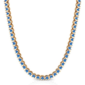 SAVICKI Тенис колие Luminy 3, 8 мм: злато, сини сапфири