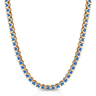 SAVICKI Тенис колие Luminy 3, 8 мм: злато, сини сапфири