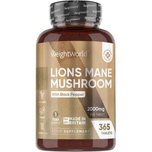WeightWorld Lion's Mane Mushroom with Black Pepper [365 Таблетки]