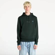 FRED PERRY Tipped Hooded Sweatshirt Night Green/ Ocean